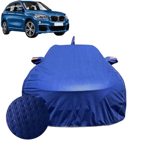 Image of Car Cover for BMW X1 (2016-2022) | 100% Waterproof Cover with Reflective Mirror Pockets | Dustproof, Scratchproof, Heatproof BMW X1 Car Cover |Soft Cotton Lining| Blue