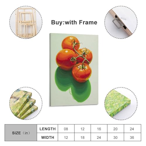 Poster Dewy Tomato Bunch JIDUHON - Tableau moderne sur toile - Décoration murale 20x30 cm encadré - 2