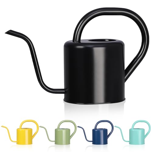 Watering Can, Stainless Steel Watering Can for Indoor & Outdoor Plants, 1L/35oz Long Spout Water Can with Handle, Rust-Proof Plant Watering Pot for House Plants, Garden Flowers