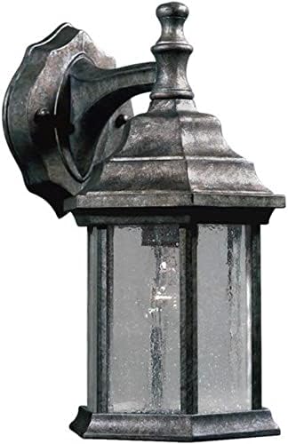 Miniatura 3 de Forte Lighting 1725-01-59 Lámpara de pared exterior con pantallas de vidrio sembrado transparente, River Rock