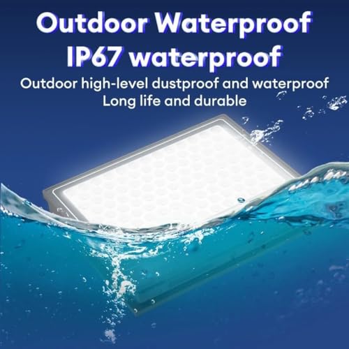 Image of XERGY 100W Solar LED Flood Light with Remote, 270 LEDs - IP67 Waterproof Outdoor Wall Lamp, Dusk to Down Sensor, 2000mAh Battery Security Light for Garden, Yard, Fence, Driveway (5m Cable Included)