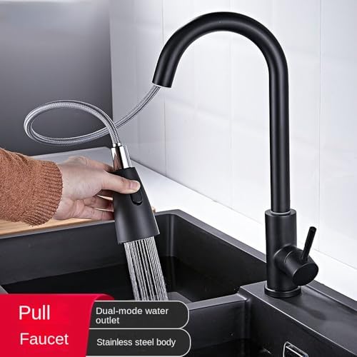 Robinet de cuisine en inox 304 au design argenté durable