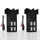 AKASO A31 Drone 3.7V 750mAh 2 Pack Lipo Batteries Charger with Battery Charger Cable for A31 Quadcopter Drones