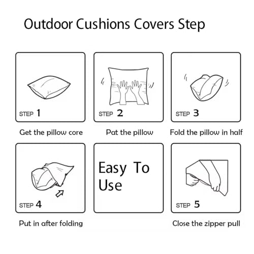 Housse de coussin 35x35cm coussin extérieur imperméable gris de jardin - 6