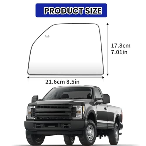 Left Driver Side Heated Upper Mirror Glass Compatible with Ford F150 2015-2020 Ford F250 F350 F450 F550 2017-2022 Tow Mirror Replacement FL3Z17K707R by KAPAMZ - Used condition - Image 6