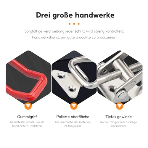 Metall Spannverschluss GH-4001, 6 Stück Spannverschluss, Knebelverschluss Knebelverschluss Kistenverschluss Kistenverschluss Klein Kniehebelspanner Verstellbar(100KG/220Lbs)