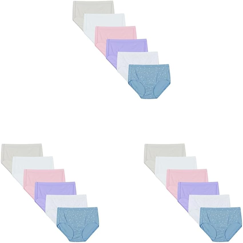 Women's Underwear Briefs Pack, 6-Pack, Pure Comfort Organic Cotton Brief Panties for Women, Full Coverage