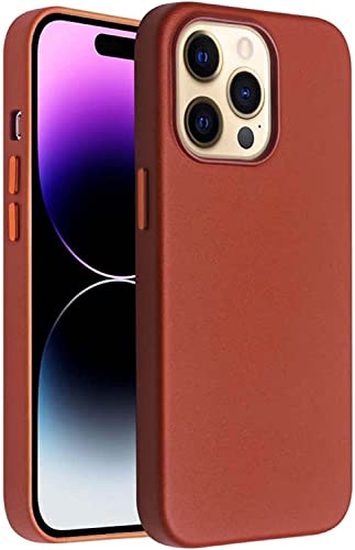 Étui Apple iPhone 14 Pro 6,1 pouces cuir marron antichoc avec charge magnétique