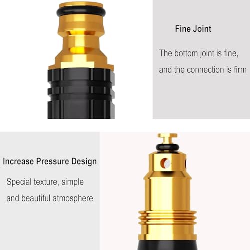 Image of High Pressure Water spray gun for Car and bike Washing Gun for 1 /2 inch Hose Pipe, 3pcs connector with Adjustable Pressure Booster Car Nozzle Washer Gun Jet Water Spray Nozzles for Garden