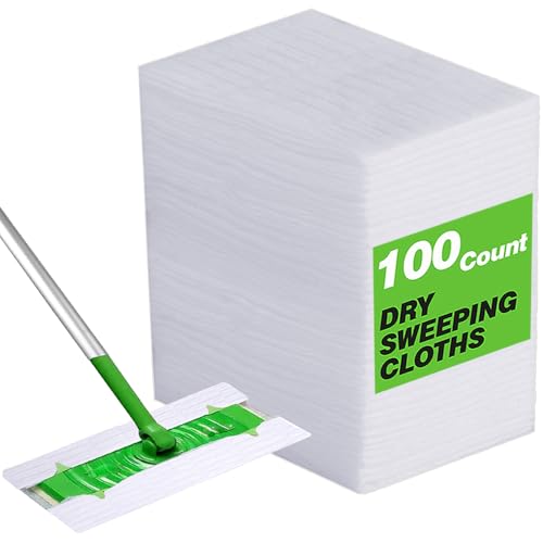 Dry Sweeping Cloths for Swiffer Sweeping Mops, Disposable Dry Refill Mop Pads for Mopping and Cleaning 100 Count