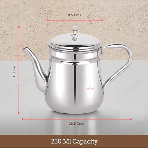 Image of Ebun Stainless Steel Coffee Filter | Filter Coffee Maker Steel | Percolator Coffee Pot | South Indian Filter Coffee Maker | Coffee Decoction Maker | 250 Ml Capacity (304 Grade SS)