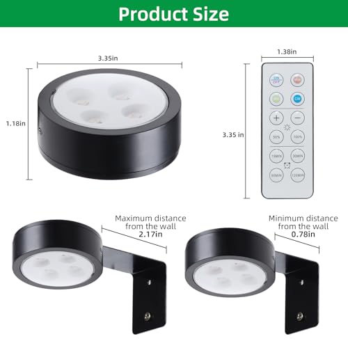 Image of 4 Pack Wireless Picture Lights for Wall, Magnetic Rechargeable Picture Light Battery Operated with Remote 3 Lighting Modes Painting Light for Art Display, Battery Wall Lights for Photo Gallery, Black