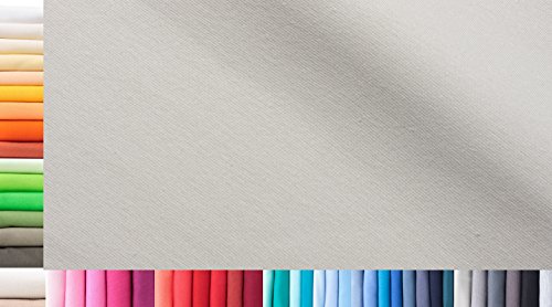 1buy3 Tejido de puños XXL por Metros|Doble: 75 cm Ancho|Simple: 150 cm Ancho|Color: 45 Gris Luminoso|0,50 m Largo|96% algodón, 4% elastán|más de 50 Colores a Elegir|Jersey
