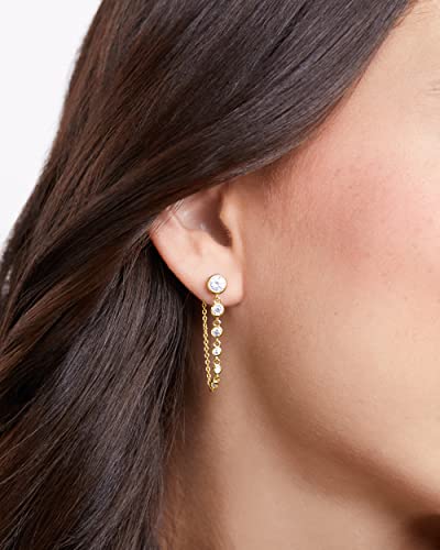 MILLA Dangle Earrings for Women - Cute Designer Earrings for Women Trendy Gold Chain Earrings & Sterling Silver Dangly Earrings2