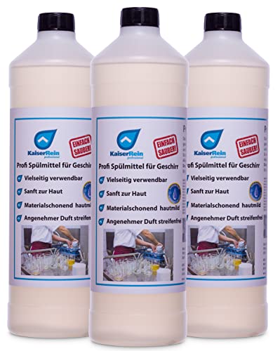 KaiserRein Spülmittel für Geschirr 3x1L Konzentrat in der Flasche Profi Gastronomie Haushalt I Geschirrspülmittel I Geschirrreiniger I...