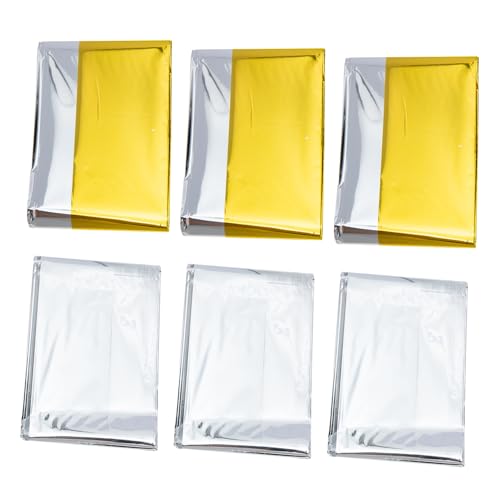 KOMBIUDA 6 Pack Emergency Blankets Multi-use Thermal Survival Gear for Camping Car Rain
