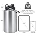 Kerilyn Insulated Gallon Jug with Handle, One Gallon, 128 Ounces, Stainless Steel, Large Double Vacuum Water Bottle for Hot & Cold Drinks, Wide Mouth, Sweat Proof, Great for Travel, Camping