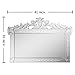KOHROS Large Decorative Wall Mirrors for Living Room 41x31 Inch Venetian Wall Mirror with Ornate Crown, Etched Floral Design Beveled Edge Rectangle Decorative Mirror for Bedroom Dining Room Hallway