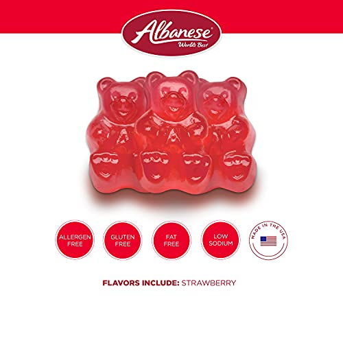 Albanese Candy, Strawberry Gummi Bears, 5-pound Bag | Soft and Chewy Gummies, Gluten Free, Fat Free | Natural Flavor & Color | Perfect for Birthday Parties and the Classroom - image 3