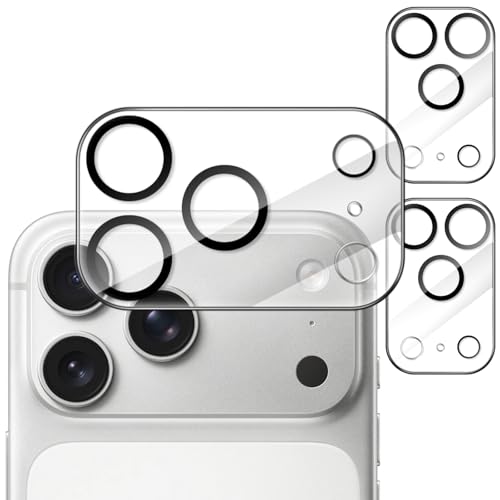 JETech Camera Lens Protector for iPhone 17 Pro 6.3-Inch, 9H Tempered Glass, Anti-Scratch, Case Friendly, Does Not Affect Night Shots, HD Clear, 3-Pack (Clear)