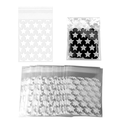 FAZHBARY 100 PCS Star Clear Cellophane Bags - Treat, Candy, Goodie, Cookie Favor Bags for Packing Favor Supplies