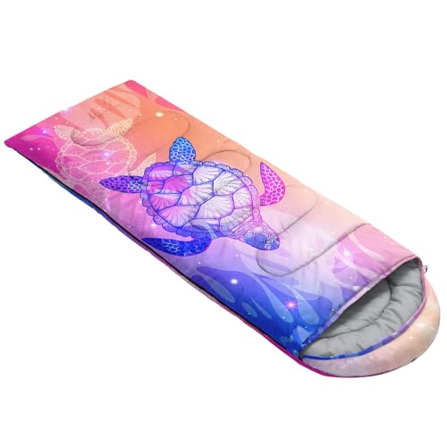 Image of QOOMO Axolotl Cute Camping Sleeping Bags,3 Season Warm & Cool Weather,Lightweight,Waterproof Sleeping Bags for Adults & Kids,Traveling,and Outdoors