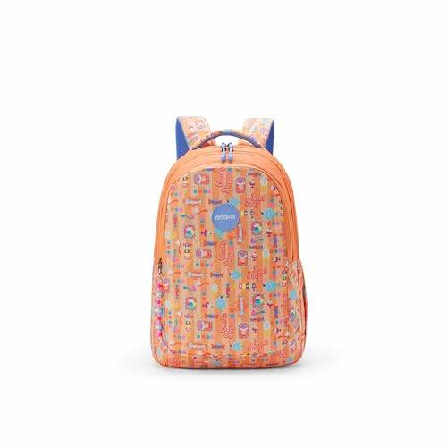 Image of American Tourister Sway | 32 Ltrs | 3 Compartments | Bottle Pocket | Ergonomic Padded Back Panel & Shoulder Straps | School Backpack for Boys & Girls | 1 Year International Warranty | Sweet Peach