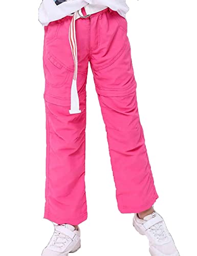 Kids Convertible Trousers Boys Girls Water Repellent Quick Dry Pants Children Running Outdoor Trousers Yellow 120