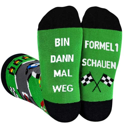 WAMIOKAGRO F1 Geschenke für Männer Frauen Formel 1 Fanartikel Lustige Socken Männergeschenke Weihnachtsgeschenke für Männer Frauen Teenager Jungen Mädchen Kinder zu Geburtstag Weihnachten