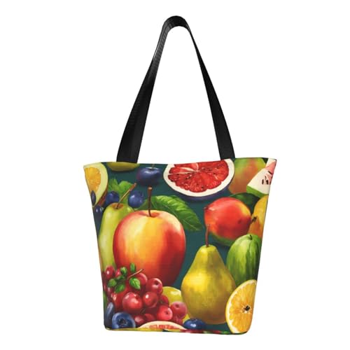 Healthy Food Print Comfortable Shoulder Bag Summer HandbagTravel Beach Work Daily Use Versatile Carry