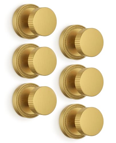 Asidrama 6 Pack Champagne Bronze Brass Passage Door Knobs with Lock, Door Handles with Champagne Bronze Brass Door Knobs Interior for Bedroom or Bathroom, Door Lever for Left Right Sided Doors