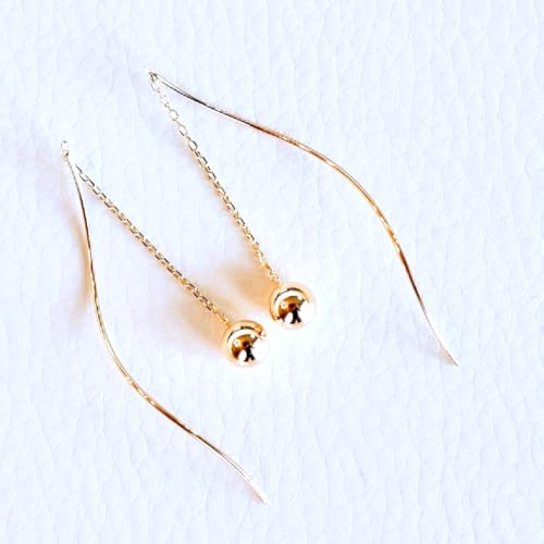 [ジュエリー]K10YG イエローゴールド 丸 ロング チェーン ピアス 保証書付 SMK-5219丸 242-019-a