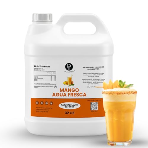 Image of Dolce Flav Natural Mango Agua Fresca Flavoring Concentrate | Water Soluble | 32 Fl Oz