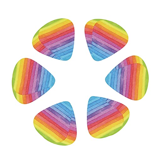 Ensemble de 12 médiators de guitare à rayures arc-en-ciel colorés pour guitare acoustique, guitare électrique… - Les Beatles, Paul McCartney, John Lennon, RIngo Starr, George Harrison Ensemble de 12 médiators de guitare à rayures arc-en-ciel colorés pour guitare acoustique, guitare électrique… – Image 3