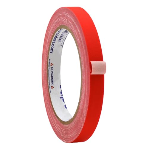 Image of WOD GTC12 Gaffer Tape, Red Low Gloss Finish Film, 1 /2 inch x 60 ft. (Pack of 96) Residue Free, Non Reflective Cloth Fabric, Secure Cords, Water Resistant, Photography, Filming Backdrop