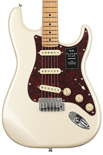 Player Plus Stratocaster MN Olympic Pearl - Les Beatles, Paul McCartney, John Lennon, RIngo Starr, George Harrison Player Plus Stratocaster MN Olympic Pearl