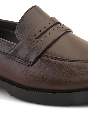 Image of STANPHORD Men Formal Penny Loafer Shoes | PU Slip-On Moccasins | Cushioned Anti-Slip | Office Business Casual (TPSL 25020)