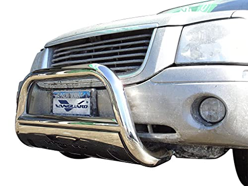 Vanguard Stainless Steel Classic Bull Bar | Compatible With 02-09 Chevrolet Trailblazer / 02-09 Gmc Envoy #TOP2