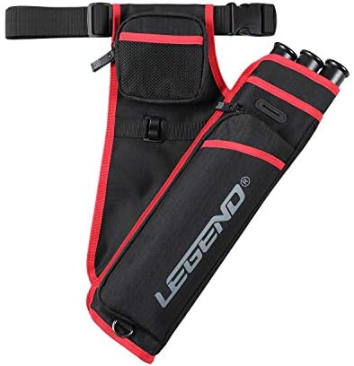 Legend First Archery Quiver for Arrows – Target Shooting Hip Quivers with Adjustable Belt & 3 Arrow Tubes – Durable Nylon Material – with T-Slot & Storage Pockets for Accessories, Tools, Score Card Legend First Archery Quiver for Arrows – Target Shooting Hip Quivers with Adjustable Belt & 3 Arrow Tubes – Durable Nylon Material – with T-Slot & Storage Pockets for Accessories, Tools, Score Card