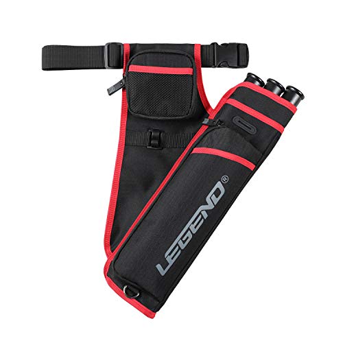 Legend Quiver First Recurve Hip Quiver for Arrows with 3 Tubes and Adjustable