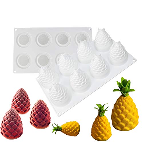 SHEANAON Antiadherente de Horneado Molde Silicona, Forma de Piña Moldes de Silicona para Pastel, Repostería, Panecillo, Pudín, Bizcocho, Muffin, Brownie - Cumpleaños de los niños, Partido Cover