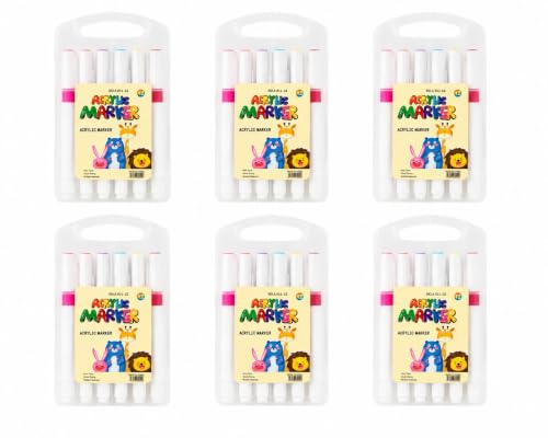 Image of Pack of 6 colouring kits Each kit has 12 acrylic colours. Best return gifts for kids birthday party. Return gifts for boys and girls age 3 4 5 6 7 8 9 10 years old