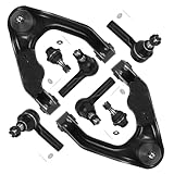 8pc Front Upper Control Arms Suspension Kit Fit for Nissan Frontier 3.3L 2000-2004(2000:4WD 2.4L&3.3L) Xterra 2000-2004 with Ball Joint Inner Outer Tie Rod End K620657 K620658 K80591 ES3660 ES3466
