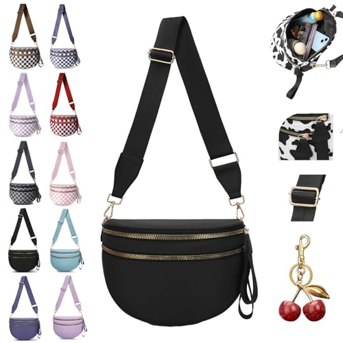 Nuvore Crossbody Bag, 2025 New Nuvore ComfortBag for Women, Spacious Stylish Checkered Bum Bag with Shoulder Strap