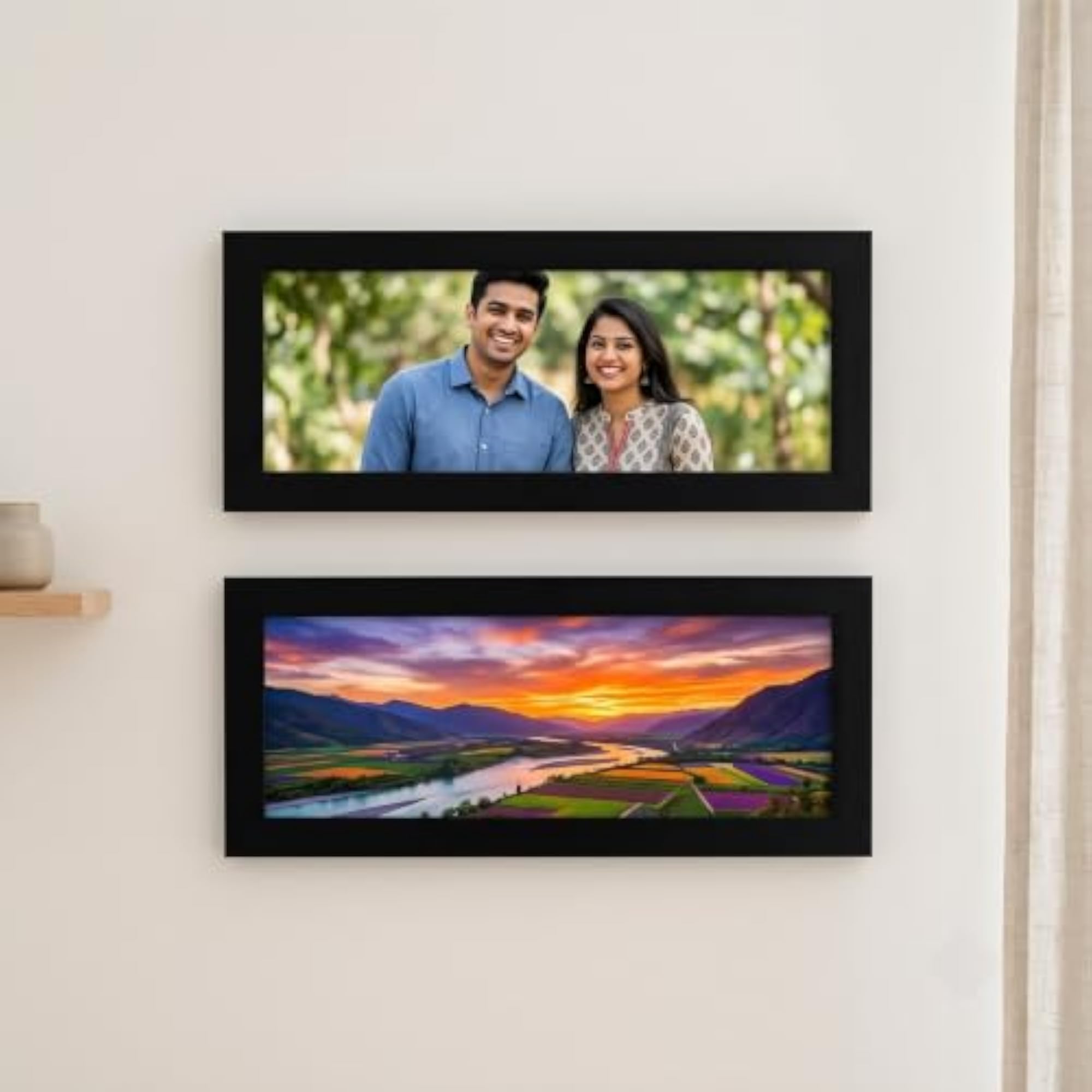 Pack of 2 Photo Frames 4 x 12 Inch, MDF Wall Decor