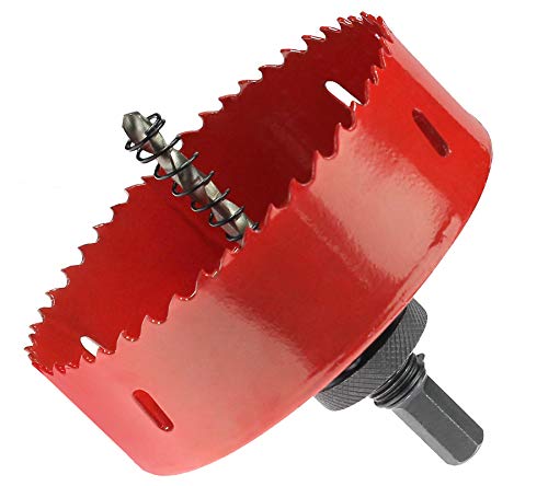 Image of Luomorgo 4.5 inch Hole Saw, 1 1 /4 inch Cutting Depth HSS Bi-Metal Hole Cutter for Wood Cornhole Boards Plastic Drywall & Metal Sheet