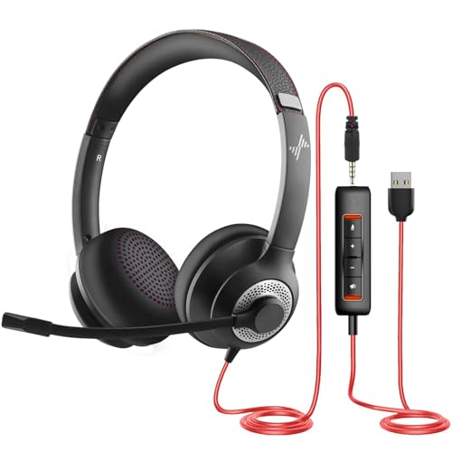 JIAMQISHI USB Headset with Microphone...