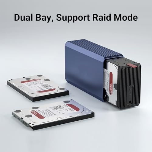 Caja para disco duro SATA 2 bahías con RAID USB 3.0 miniatura 3
