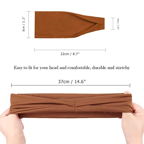 Image of DRESHOW Yoga Running Headbands for Women Elastic Non-Slip Headbands Sports Workout Hair Bands 16 Pack