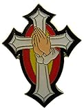 Wholesale Pack of 6 Christian Cross Praying Hands Hat Lapel Pin